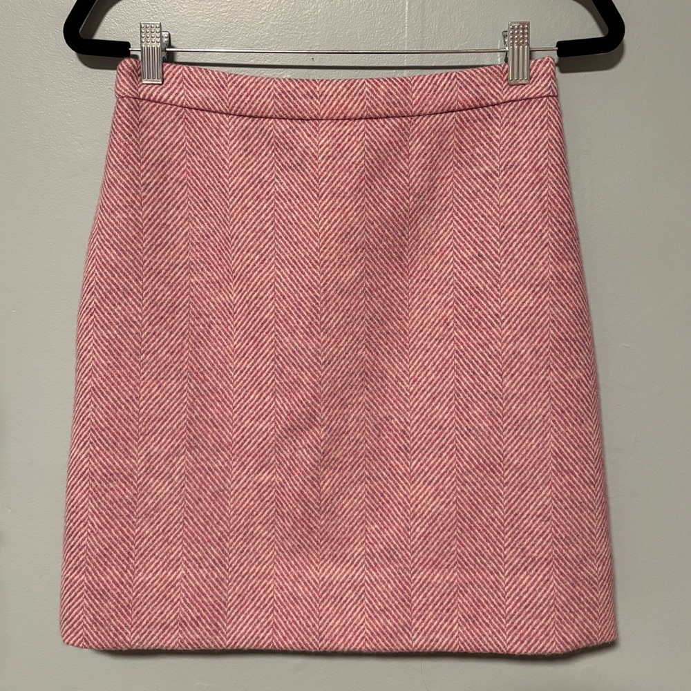 J. Crew Pink Herringbone Skirt